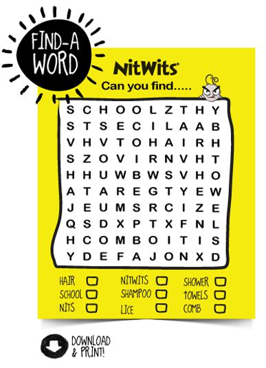 White crossword puzzle on yellow background with Lenny hanging over top and Find-A Word in corner